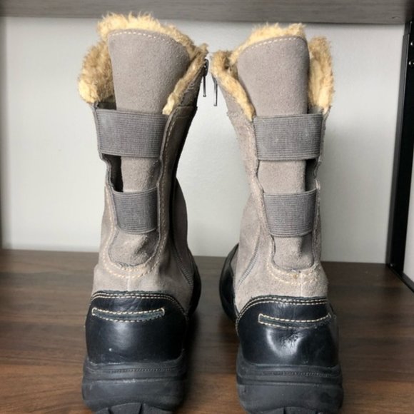 Clarks Andes fortune Q Taupe Leather Winter Boots Sz 7 - Picture 3 of 7